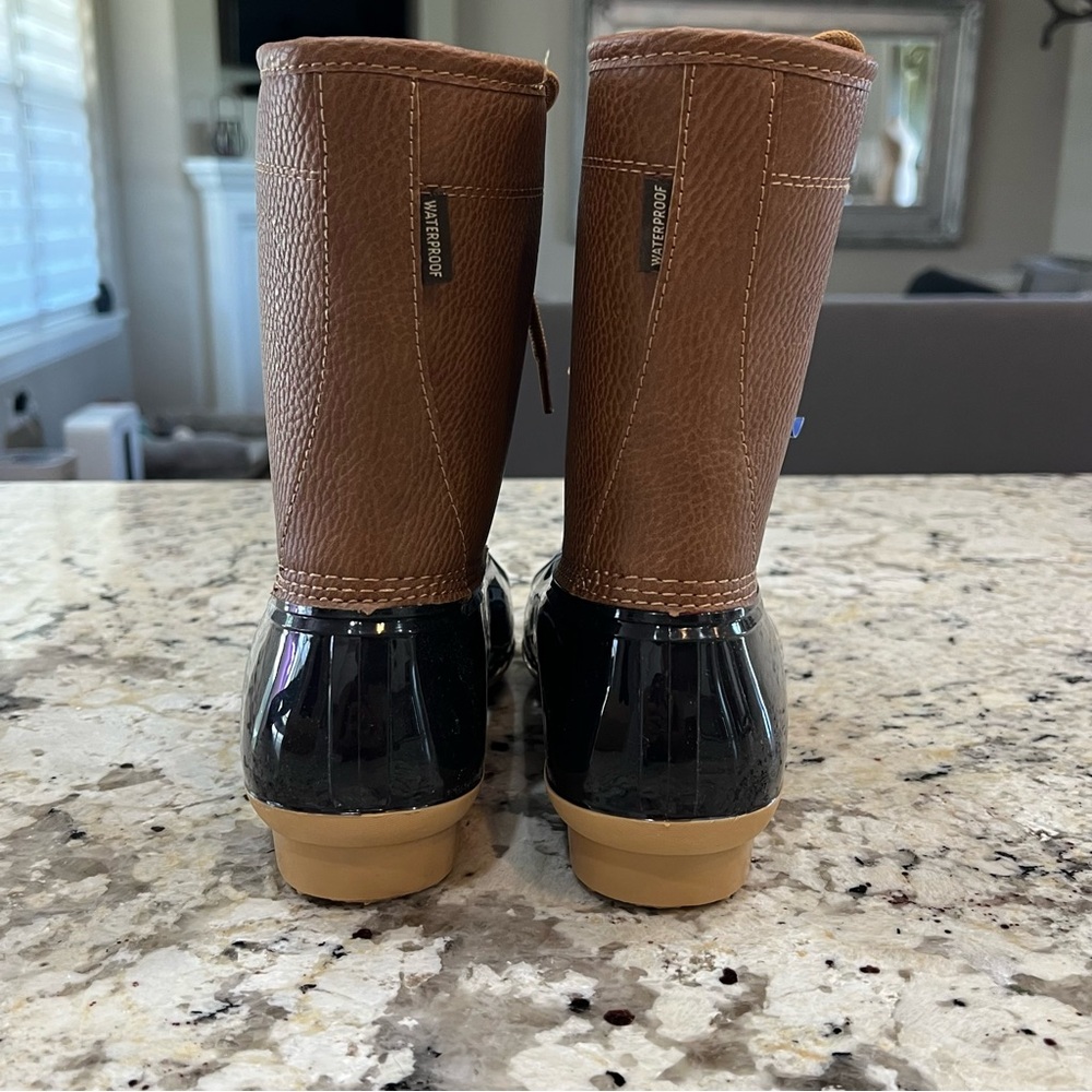 NIB JBU Duck Rain Boots Women’s 9.5 Chocolate Brown Maplewood Waterproof NWT - Picture 3 of 10